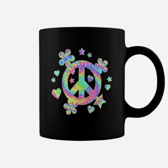 Tie Dye Peace Sign Cute Love Colorful Tye Dye Hippie Flowers Coffee Mug - Seseable