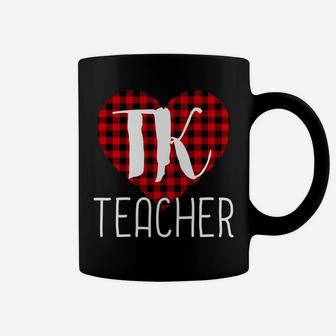 Tk Teacher Valentines Day Buffalo Plaid Heart Coffee Mug - Seseable
