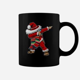 Top Christmas Sombrero Dabbing Mexican Poncho Santa Sweater Coffee Mug - Seseable