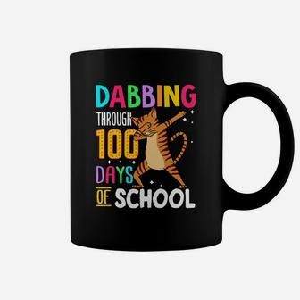 Toyger Dabbing Through 100 Days Of School Colorful Cat Lovers Funny Student Coffee Mug - Seseable