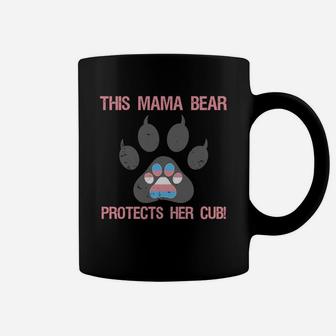 Transgender Pride For Mom Mama Bear Protects Her Kids Coffee Mug - Seseable