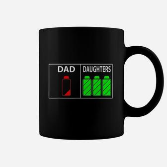 Triplet Dad Of Three Daughters Funny Fathers Day Gift Coffee Mug - Seseable