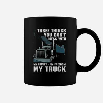 Truck Driver Father Do Not Mess With My Family Coffee Mug - Seseable