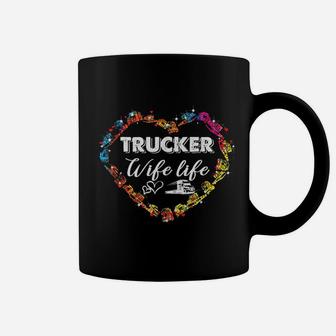 Trucker Wife Life With Trucker Heart Symbol Costume Coffee Mug - Seseable