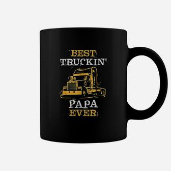 Trucking Papa Slogan Semi Big Rig Truck Driver Dad Saying Coffee Mug - Seseable