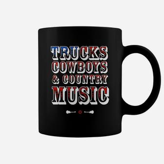 Trucks Cowboys And Country Music American Flag Coffee Mug | Seseable CA