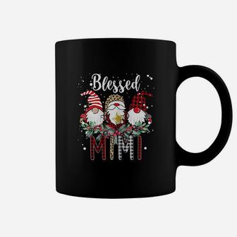 Tu Blessed Mimi Christmas Leopard Buffalo Plaid Gnome Coffee Mug - Seseable