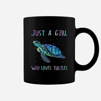 Turtle Watercolor Sea Ocean Just A Girl Who Loves Turtles Coffee Mug - Seseable