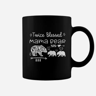 Twice Blessed Mama Bear Mother Of Two Or Twins Coffee Mug - Seseable