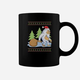 Ugly Christmas Believe Santa Bigfoot Coffee Mug - Seseable