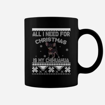 Ugly Christmas Sweater Chihuahua Dog Funny Coffee Mug - Seseable