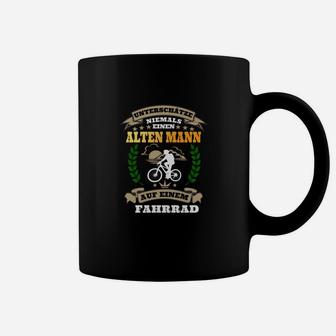 Underestimates Never A Old Man With Bicycle Coffee Mug - Seseable