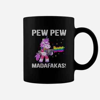 Unicorn Pew Pew Madafakas Vintage Crazy Cat Funny Graphic Coffee Mug - Seseable