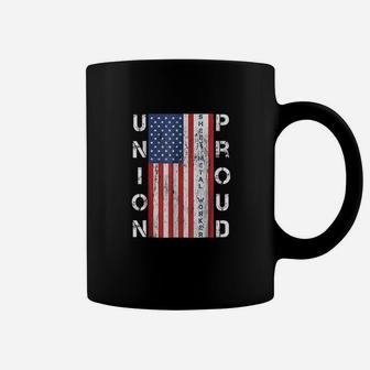 Union Proud American Flag Sheet Metal Worker Coffee Mug - Seseable