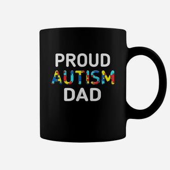 Unique Proud Dad Colored Puzzle Pieces Awareness Coffee Mug - Seseable