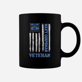 United States Proud Us Navy Corpsman Veteran American Flag Coffee Mug - Seseable