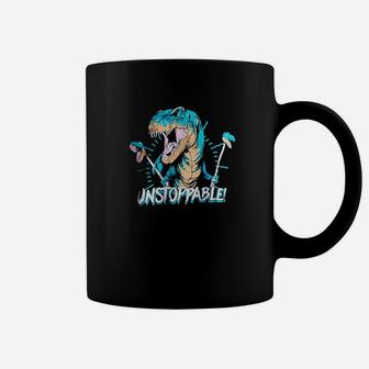 Unstoppable T-rex Funny Dinosaur Dad Joke Silly Humor Coffee Mug - Seseable