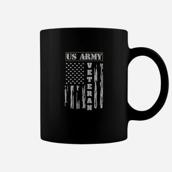 Us Army Veteran Distressed American Flag Coffee Mug - Seseable