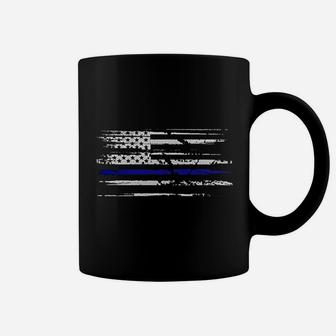 Us Flag Blue Line Red Line Patriotic Military Army Coffee Mug - Seseable