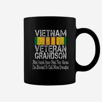 Us Military Family Vietnam Veteran Grandson Gift Coffee Mug - Seseable