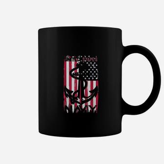 Us Navy Flag With Anchor For Navy Veterans And Soldiers Coffee Mug - Seseable