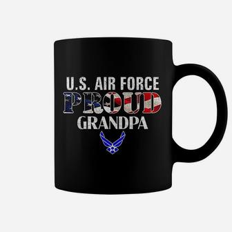 Us Proud Air Force Grandpa With American Flag Gift Coffee Mug - Seseable