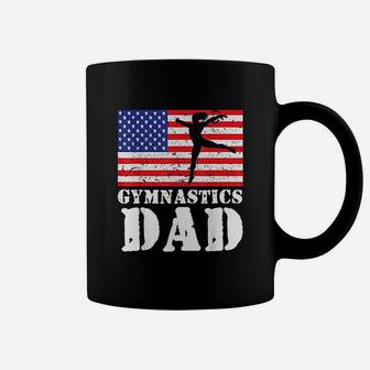 Usa American Distressed Flag Gymnastics Dad Coffee Mug - Seseable