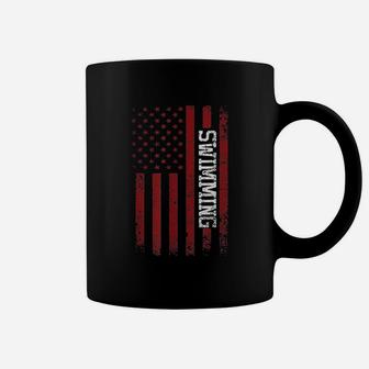 Usa Flag American America Swimming Team Swimmer Coffee Mug - Seseable