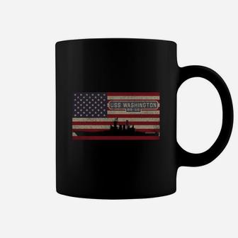 Uss Washington Bb-56 Battleship Vintage Usa American Flag Gifts T-shirt Coffee Mug - Seseable