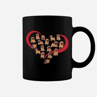 Valentines Day 2022 Funny Pug Dog With Heart Coffee Mug | Seseable CA