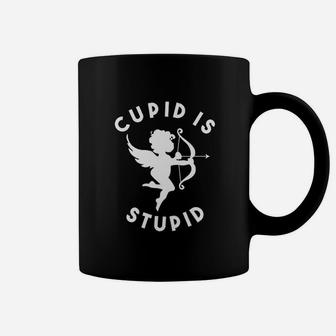 Valentines Day Cupid Is Stupid Galentines Coffee Mug - Seseable