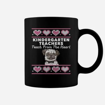 Valentines Day Kindergarten Teacher Ugly Dog Pug Coffee Mug - Seseable