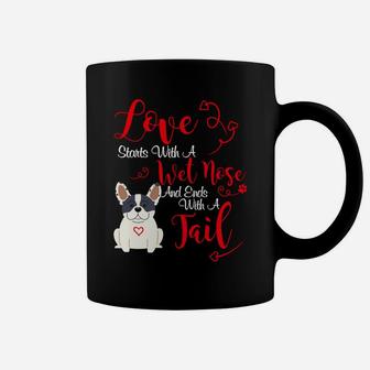 Valentines Day Love My Dog French Bulldog Frenchie Coffee Mug - Seseable
