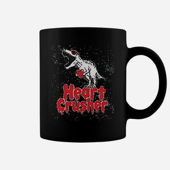 Valentines Day Matching Set Mother And Son T Rex Heart Crusher Raglan Coffee Mug - Seseable
