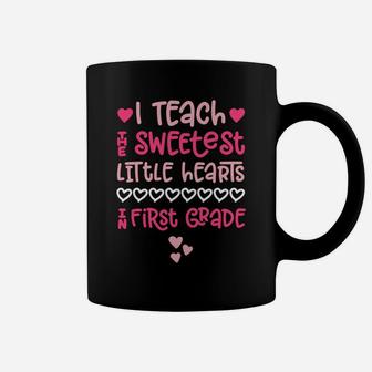 Valentines Day Teacher First Grade Cute Hearts Graphic Coffee Mug - Seseable