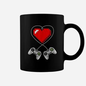 Valentines Day Video Game Controller Heart Gamer Gift Boys Coffee Mug - Seseable