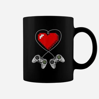 Valentine's Day Video Game Controller Heart Gamer Gift Boys Coffee Mug - Seseable