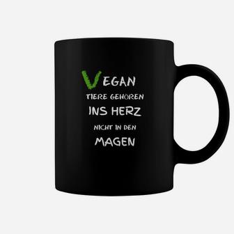 Veganes Message Tassen Tiere gehören ins Herz, nicht in den Magen - Seseable