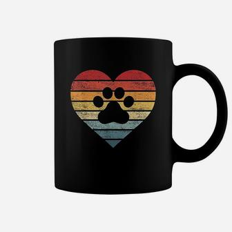 Veterinarian Vet Tech Retro Sunset Paw Print Dog Cat Lover Coffee Mug - Seseable