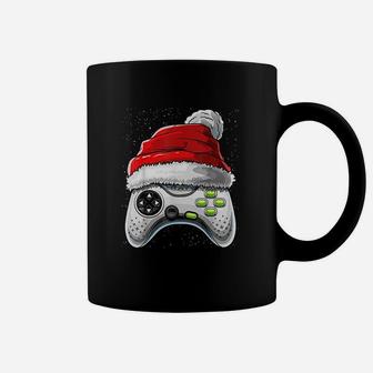 Video Game Controller Christmas Santa Hat Gamer Gift Boys Coffee Mug - Seseable