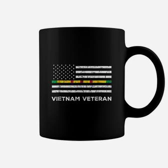 Vietnam Veteran Thin Line American Flag Pride Coffee Mug - Seseable