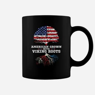 Viking American T-shirt American Grown With Viking Roots Coffee Mug - Seseable