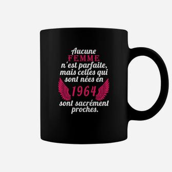 Vintage 1964 Geburtstags-Tassen, Französischer Spruch Damen Tee mit Flügeln - Seseable