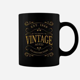 Vintage 80th Birthday Whiskey Wine Label Coffee Mug - Seseable
