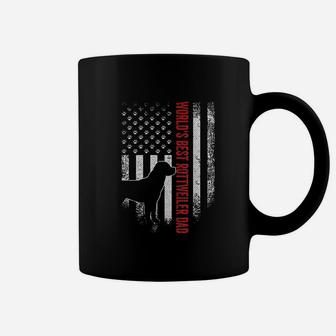 Vintage American Flag Worlds Best Rottweiler Dad Silhouette Coffee Mug - Seseable