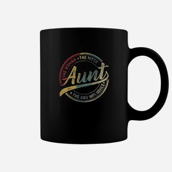 Vintage Aunt Woman Myth Bad Influence Funny Aunt Gift Coffee Mug - Seseable