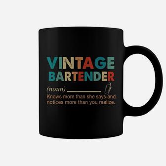 Vintage Bartender Noun Definition Coffee Mug - Seseable