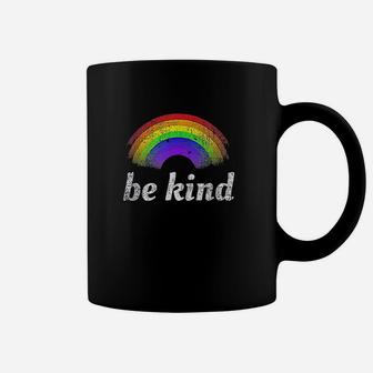 Vintage Be Kind Rainbow Distressed Kindness Gift Coffee Mug - Seseable
