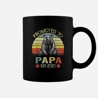 Vintage Bear Promoted To Papa Est 2021 Fathers Day Coffee Mug - Seseable