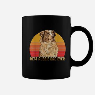 Vintage Best Aussie Dad Ever Papa Australian Shepherd Dog Coffee Mug - Seseable